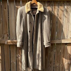 Sno Fo Stormcoat Tan Alpaca Coat with Fur Collar